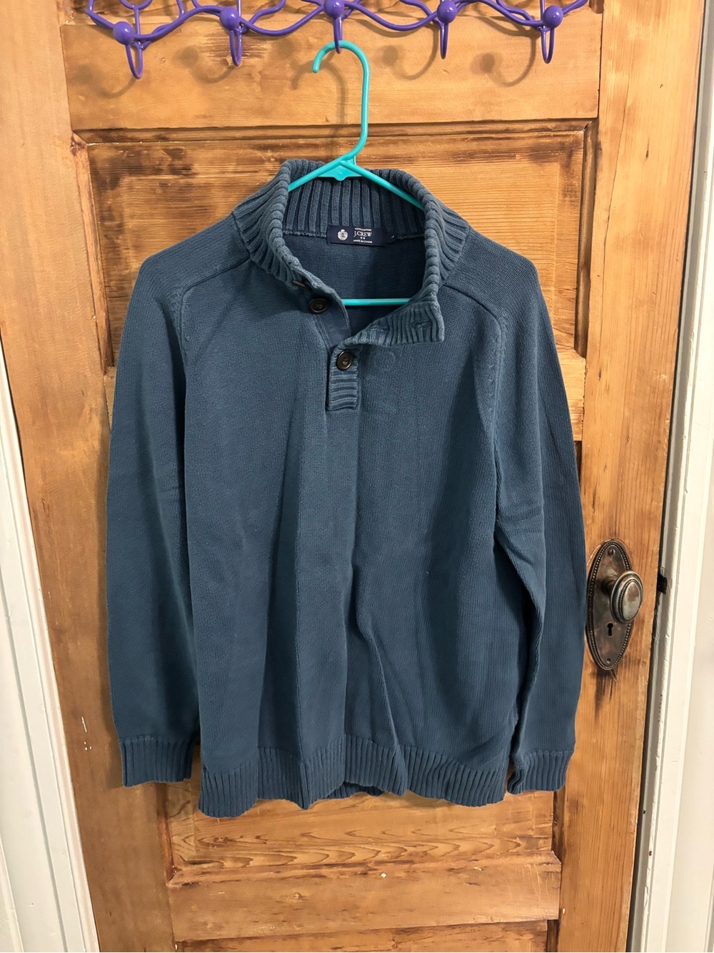 J. Crew Men's Teal Turtleneck Pullover Sweater
